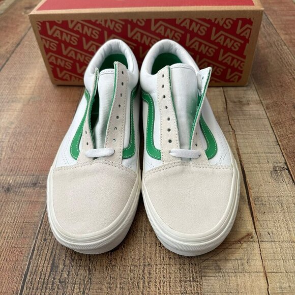 Vans Old Skool Vintage Sport White & Green Slip-On Sneakers Mens 7.5/Womens 9 - Picture 2 of 11